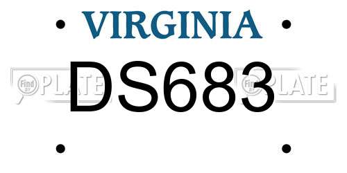 DS683 Virginia License Plate