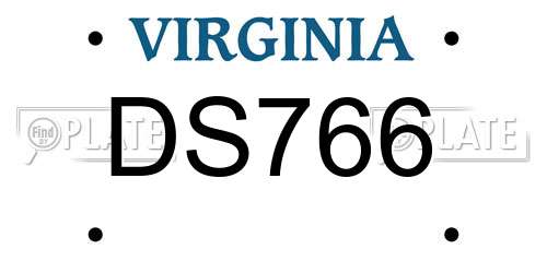 DS766 Virginia License Plate