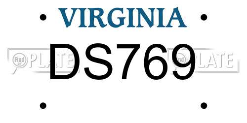 DS769 Virginia License Plate