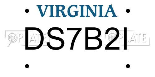 DS7B2I Virginia License Plate