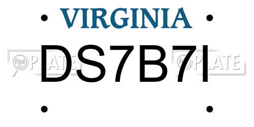 DS7B7I Virginia License Plate