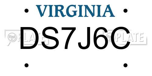 DS7J6C Virginia License Plate