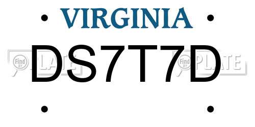 DS7T7D Virginia License Plate