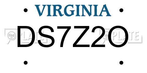 DS7Z2O Virginia License Plate