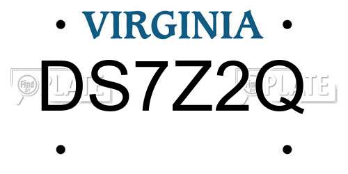 DS7Z2Q Virginia License Plate