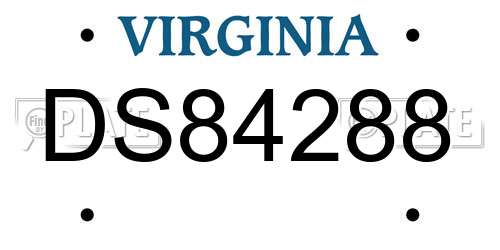 DS84288 Virginia License Plate