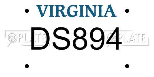 DS894 Virginia License Plate