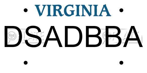DSADBBA Virginia License Plate