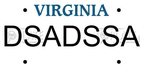 DSADSSA Virginia License Plate