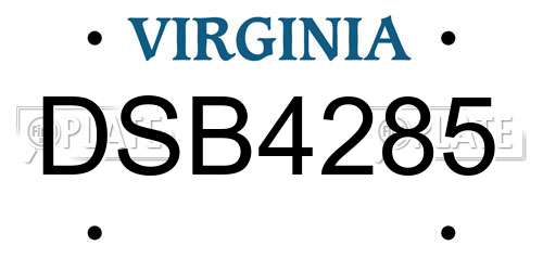DSB4285 Virginia License Plate