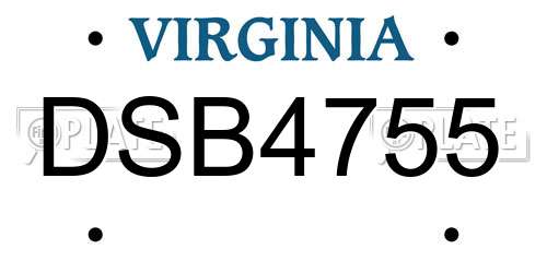 DSB4755 Virginia License Plate