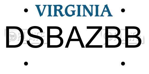 DSBAZBB Virginia License Plate