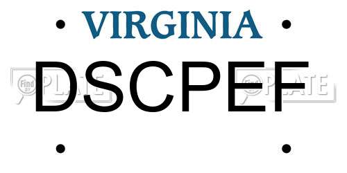 DSCPEF Virginia License Plate