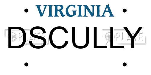 DSCULLY Virginia License Plate