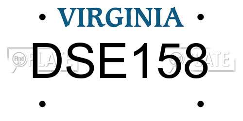 DSE158 Virginia License Plate