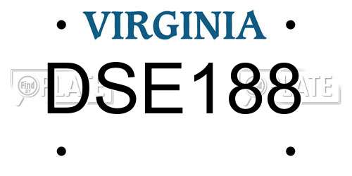 DSE188 Virginia License Plate