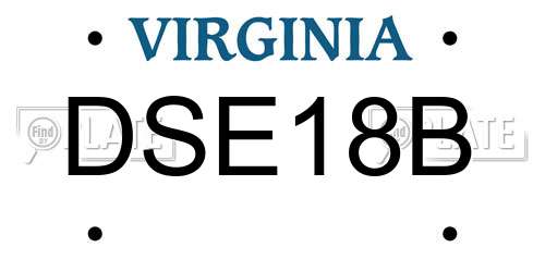 DSE18B Virginia License Plate