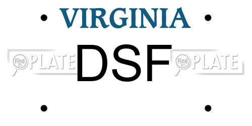 DSF Virginia License Plate