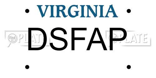 DSFAP Virginia License Plate