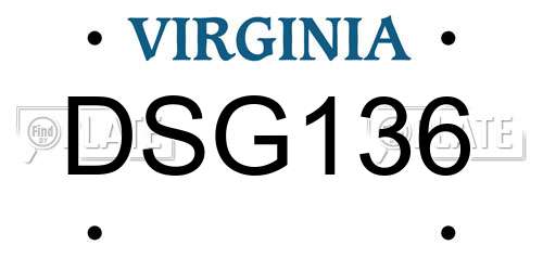DSG136 Virginia License Plate