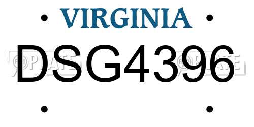 DSG4396 Virginia License Plate