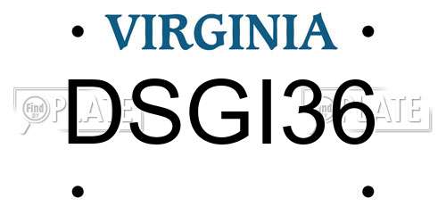 DSGI36 Virginia License Plate