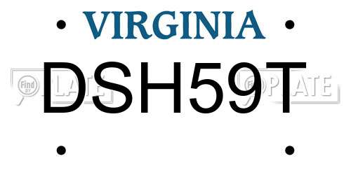 DSH59T Virginia License Plate
