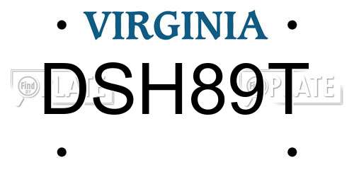 DSH89T Virginia License Plate