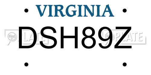 DSH89Z Virginia License Plate