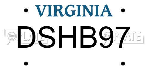 DSHB97 Virginia License Plate