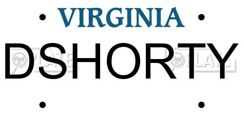 DSHORTY Virginia License Plate
