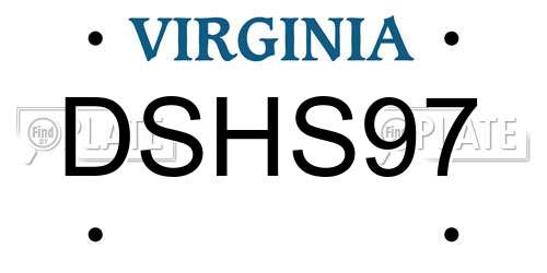 DSHS97 Virginia License Plate