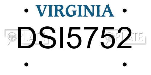 DSI5752 Virginia License Plate