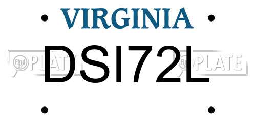 DSI72L Virginia License Plate