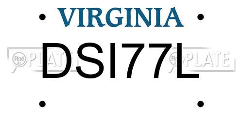DSI77L Virginia License Plate