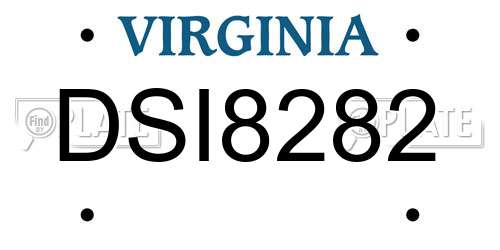 DSI8282 Virginia License Plate