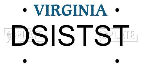 DSISTST Virginia License Plate
