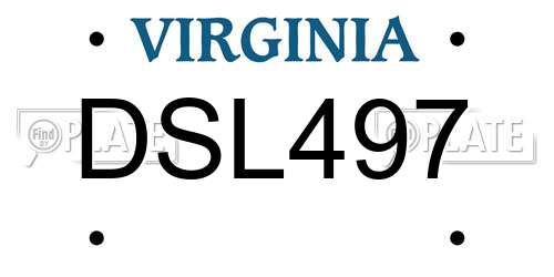 DSL497 Virginia License Plate