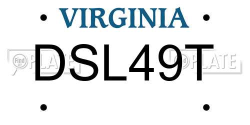 DSL49T Virginia License Plate