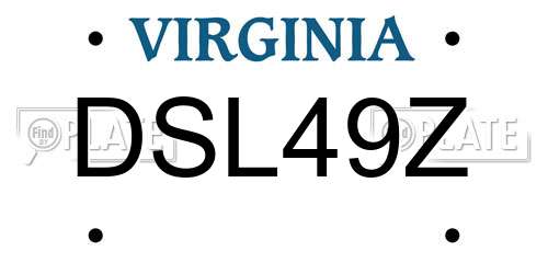 DSL49Z Virginia License Plate