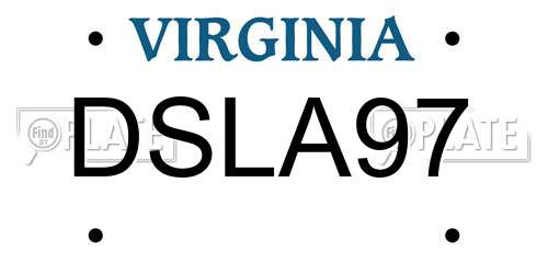 DSLA97 Virginia License Plate