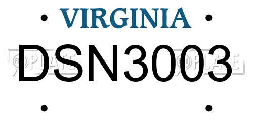 DSN3003 Virginia License Plate