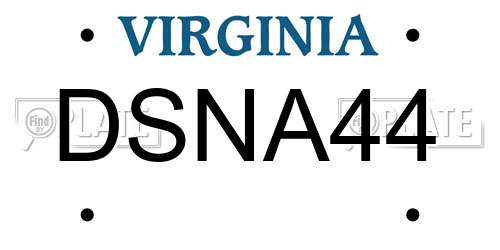 DSNA44 Virginia License Plate