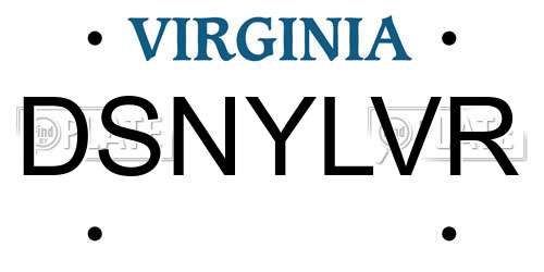 DSNYLVR Virginia License Plate