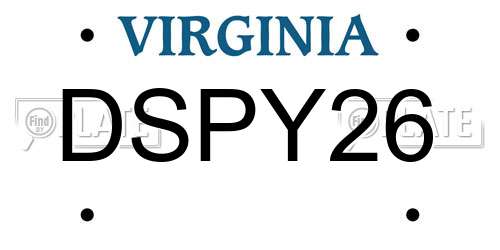 DSPY26 Virginia License Plate