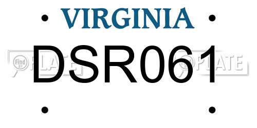 DSR061 Virginia License Plate