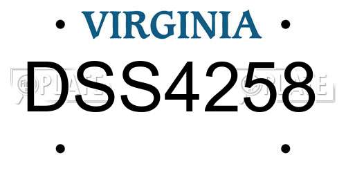 DSS4258 Virginia License Plate