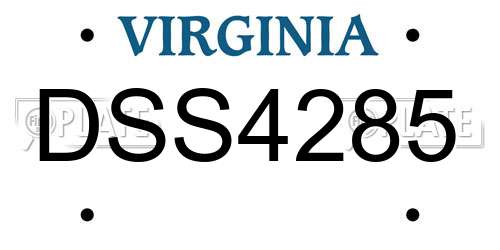 DSS4285 Virginia License Plate