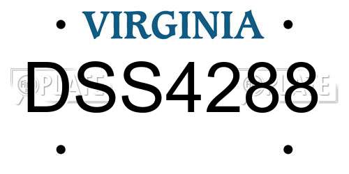 DSS4288 Virginia License Plate