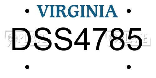 DSS4785 Virginia License Plate